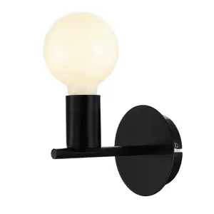 GoodHome Darrah Minimalist Matt Black Wall light