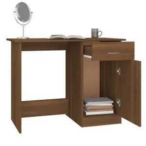 Berkfield Desk Brown Oak 100x50x76 cm Engineered Wood