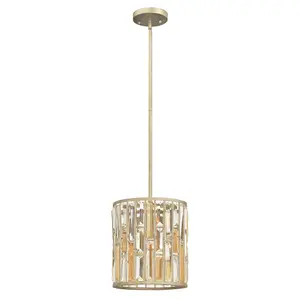 Elstead Gemma 1 Light Ceiling Mini Pendant Silver Leaf, E27