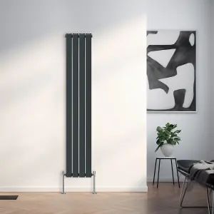 Right Radiators 1800x272 mm Vertical Double Flat Panel Designer Radiator Anthracite