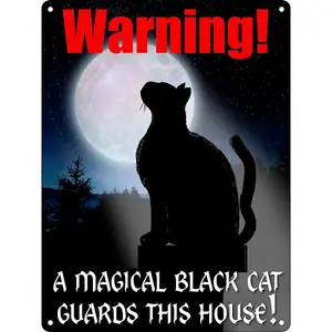 Grindstore Black Cat Guards This House Mini Plaque Black/Red/White (One Size)