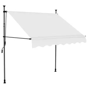 Berkfield Manual Retractable Awning with LED 150 cm Cream