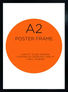 PF&A Oxford Modern Black A2 Picture Frame