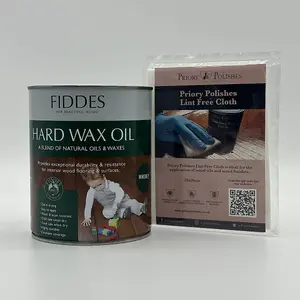 Fiddes Hard Wax Oil, Whiskey 1L + Free Priory Free Cloth