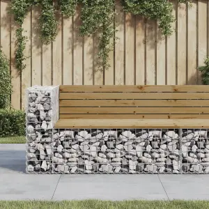 Berkfield Garden Bench Gabion Design 122x71x65.5 cm Impregnated Wood Pine