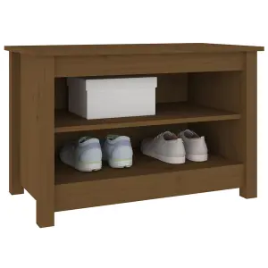 Berkfield Shoe Bench Honey Brown 70x38x45.5 cm Solid Wood Pine