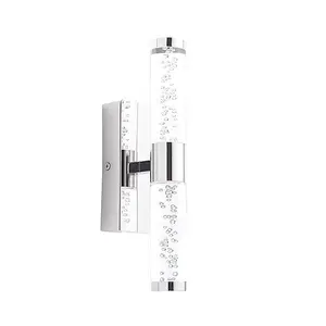 Luminosa Essence LED 2 Light Bathroom Wall Chrome, Acrylic With Bubbles IP44