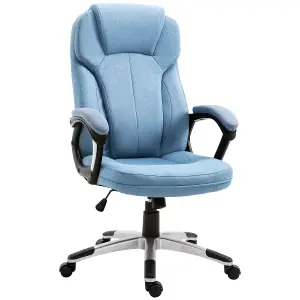 Vinsetto Linen Executive Office Chair Height Adjustable Swivel Chair, Blue