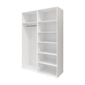 GoodHome Atomia White & anthracite Particle board Wardrobe (H)2250mm (W)1500mm (D)655mm