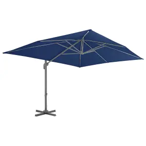 Berkfield Cantilever Umbrella with Aluminium Pole 4x3 m Azure Blue