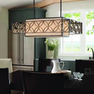 Elstead Remy 4 Light Ceiling Pendant Bar Gold, Bronze, E27