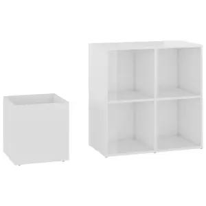 Berkfield Hall Shoe Cabinet High Gloss White 105x35.5x70 cm Engineered Wood