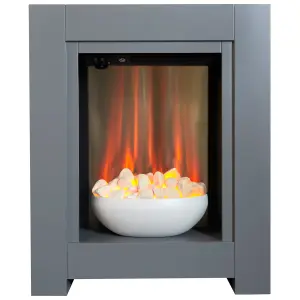 Adam Monet Fireplace Suite in Grey with Electric Fire, 23 Inch