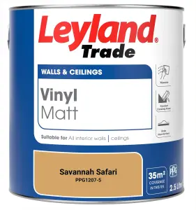 Leyland Trade Vinyl Matt Walls & Ceilings Emulsion Paint Savannah Safari (PPG1207-5) 2.5L