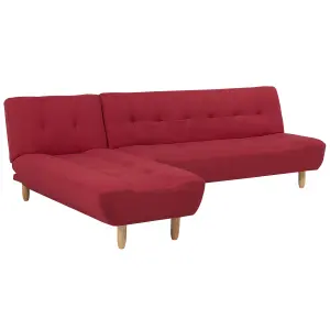 Right-Hand Corner Sofa ALSTEN Red Fabric Right Hand