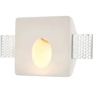 Plaster-In Square Wall Light - 1.5W Warm White LED Module - Trimless Design