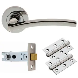 Gamal Latch Door Handle (Set of 2) Polished Chrome