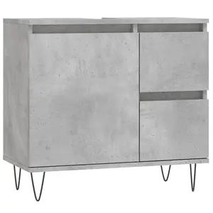 Berkfield Bathroom Cabinet Concrete Grey 65x33x60 cm Engineered Wood