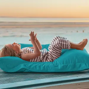 rucomfy Outdoor Water Resistant Junior Squashy Squarbie Beanbag - Turquoise