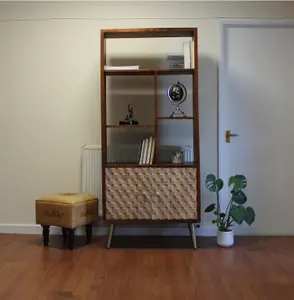 CNC Retro Multi shelf bookcase with 2 Doors