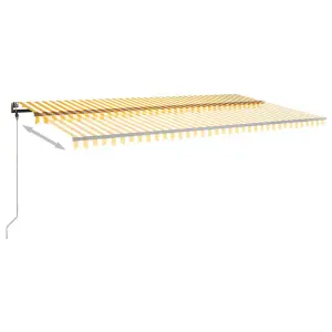 Berkfield Manual Retractable Awning with LED 600x300 cm Yellow and White