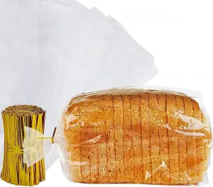 Clear Plastic Bread Bags - 150 Pack Resealable Bags for Homemade Bread, Loafs, Buns, and Baguettes Fresh Storage Solution