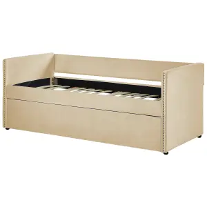 Velvet EU Single Trundle Bed Beige TROYES