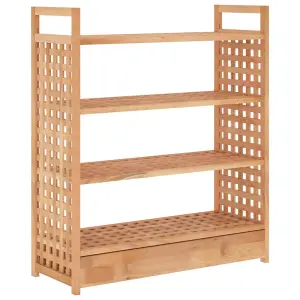 Berkfield Shoe Rack with Drawer 70x27x81 cm Solid Wood Walnut