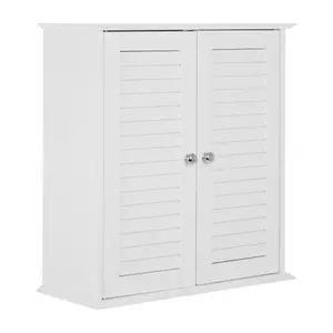 Maison by Premier Shutter White Wood 2 Door Wall Cabinet