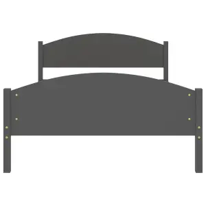 Berkfield Bed Frame Dark Grey Solid Pine Wood 120x200 cm