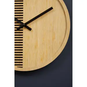 Interiors By Premier Contemporary Small Wooden Wall Clock, Large Wood Dial Clock In Kitchen, Easily Maintained Large Wall Clock