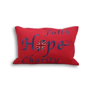 Paoletti Faith Embroidered Message Feather Filled Cushion