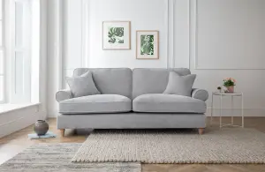 Sofas Express Mumbles Ice White Scroll Manhattan 3 Seater Sofa