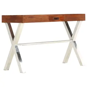 Berkfield Desk Solid Acacia Wood Honey Finish 110x50x76 cm