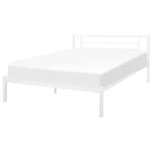 Metal EU Double Size Bed White CUSSET