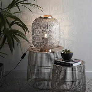 Enva Moroccan Design Satin Nickel Table Lamp