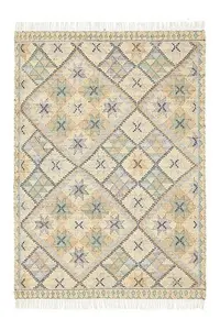 Ocean Hand Woven Kilim - Wool/Jute - L200 x W140 x H1 cm - Beige