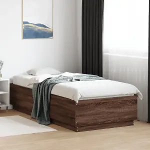 Berkfield Bed Frame without Mattress Brown Oak 90x200 cm