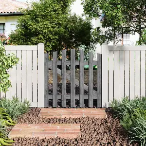 Grey 90x90cm Outdoor Wooden Garden Gate Spruce Wood Fence Door with Door Bolt