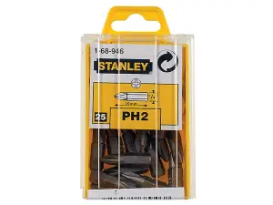 20 x Stanley 1-68-946 Phillips Bits PH2 x 25mm STA168946B