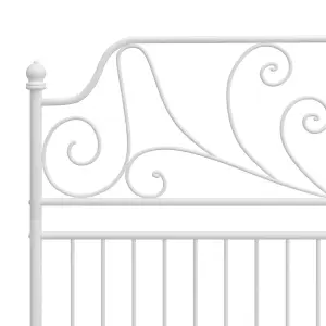 vidaXL Bed Frame White Metal 140x200 cm