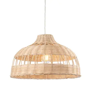 Luminosa Dome Pendant Light Natural Rattan