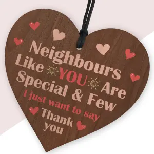 Red Ocean Friendship Gift For Neighbour Wood Heart Neighbour Birthday Christmas Gift Thank You Gift For Him Her