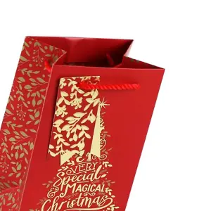 Eurowrap Magical Embossed Christmas Perfume Bag (Pack of 12) Red/Gold (One Size)