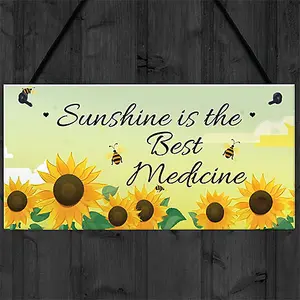 Red Ocean Sunshine In The Best - Novelty Hanging Garden Sign For Gardener - Garden Home Decor Plaques For Summer House