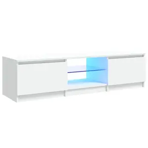 vidaXL TV Cabinet with LED Lights White 140x40x35.5 cm