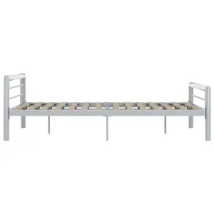 Berkfield Bed Frame Grey and White Metal 180x200 cm 6FT Super King