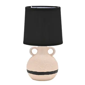 Hestia Natural & Black Vase Lamp