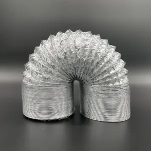 AirTech-UK Aluminium Ducting - 100mm / Dia 4"  with 2 Duct Clamps Flexible Ventilation  (100mm, 5 Meter)