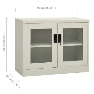 Berkfield Office Cabinet Light Grey 90x40x70 cm Steel